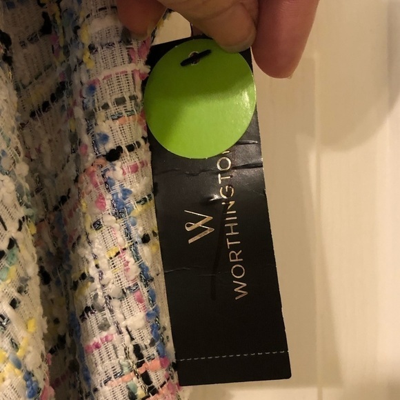 WORTHINGTON Skirt Multi Color with Fringe Lined Womens Size 14 - Picture 8 of 9